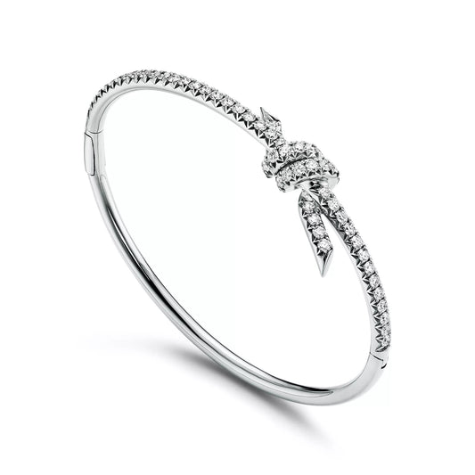 L'amour Lucent Bracelet Bangle with Diamonds White Gold