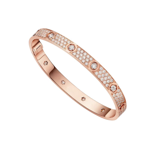 L'amour Amour Bracelet 10 Diamond Full Pavé Rose Gold