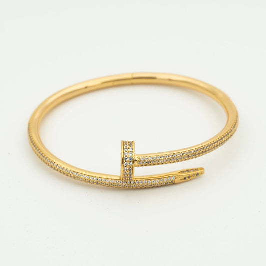 L'amour Linéa Clou Bracelet Classic Model Diamond Pavé Gold