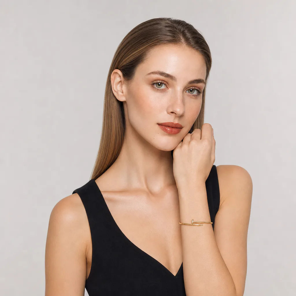 L'amour Linéa Clou Bracelet Small Model Diamond Gold
