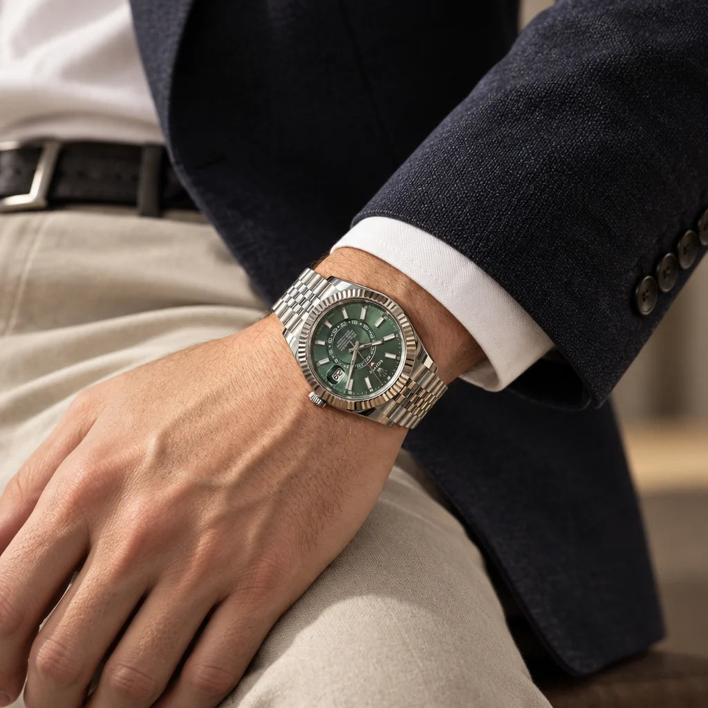 Vandor Sky-Dweller 42mm 336934 Mint Green Dial White Rolesor Jubilee