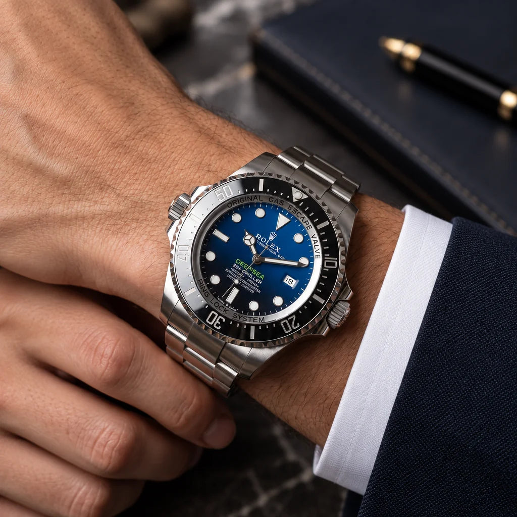 Vandor Sea-Dweller Deep Blue Dial Stainless Steel Rotating Bezel Men’s Watch | RL 44 116660
