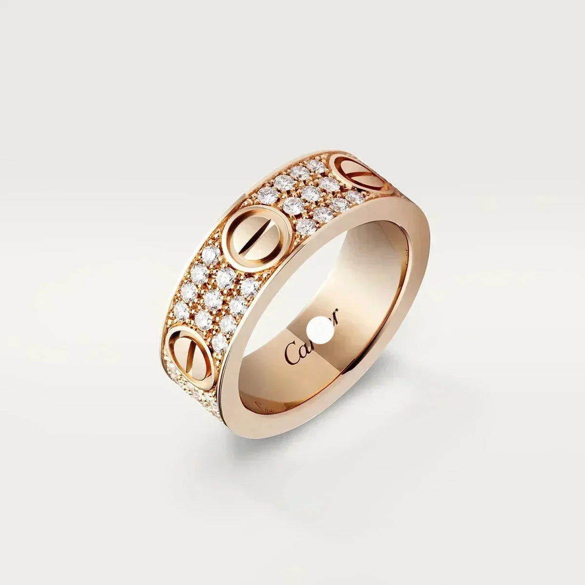 18K Love Diamond-Paved 6.5mm Ring
