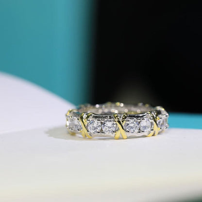 18K T Schlumberger Eighteen Stone Ring