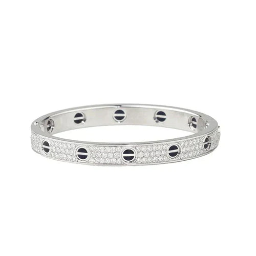 18K Diamond-paved Ceramic  Love Bracelet