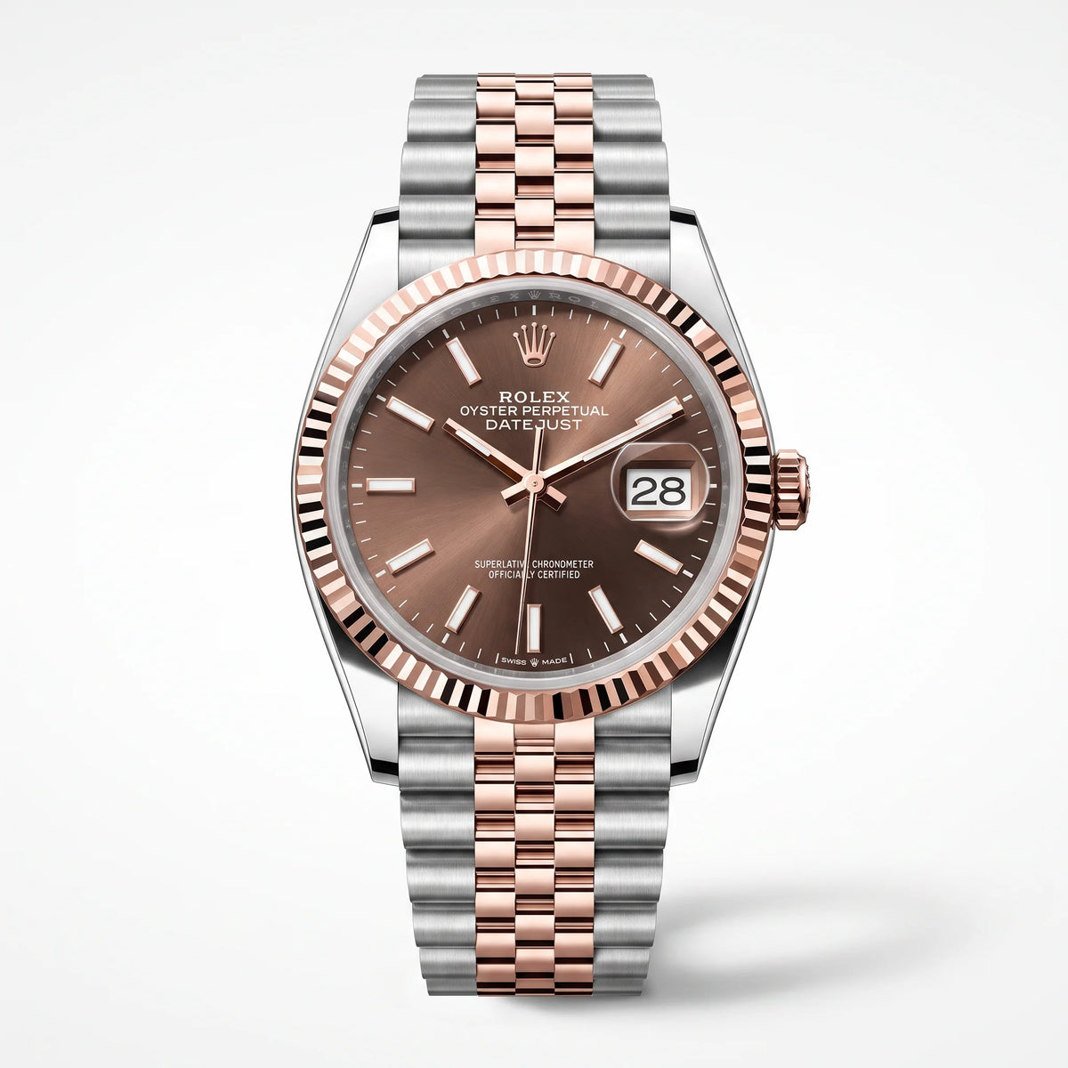 Vandor Datejust Everose Chocolate Dial Oystersteel Men's Watch | RL 41 126331-0002