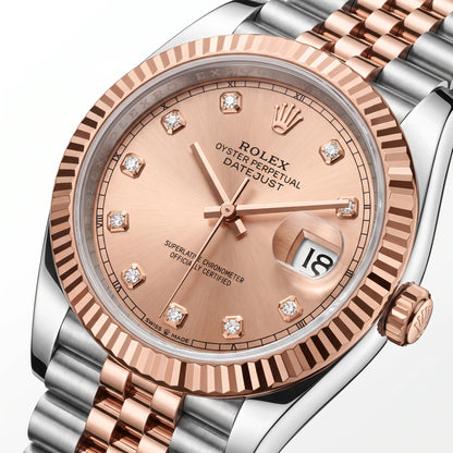 Vandor Datejust 41mm 126331 Pink Diamond Dial Jubilee Everose Rolesor