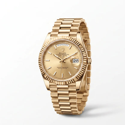 Vandor Day-Date With Champagne Colour Diamond Dial Men's Watch | RL 40 228238