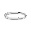 L'amour Lock Bracelet Bangle in White Gold