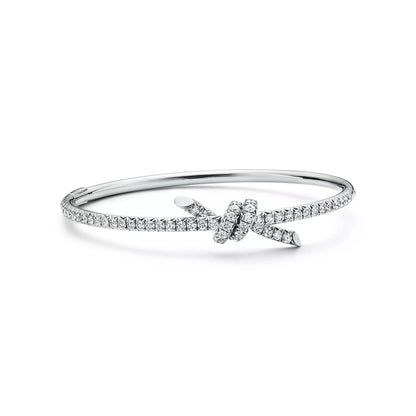 L'amour Lucent Bracelet Bangle with Diamonds White Gold