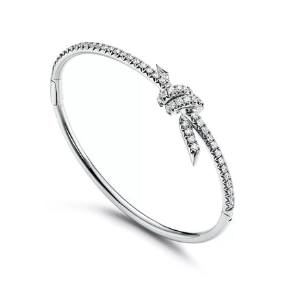 L'amour Lucent Bracelet Bangle with Diamonds White Gold