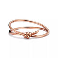 L'amour Lucent Bracelet Double Row Hinged Bangle Rose Gold