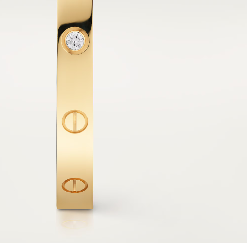 18K Open Cuff 1 Diamond Love Bracelet