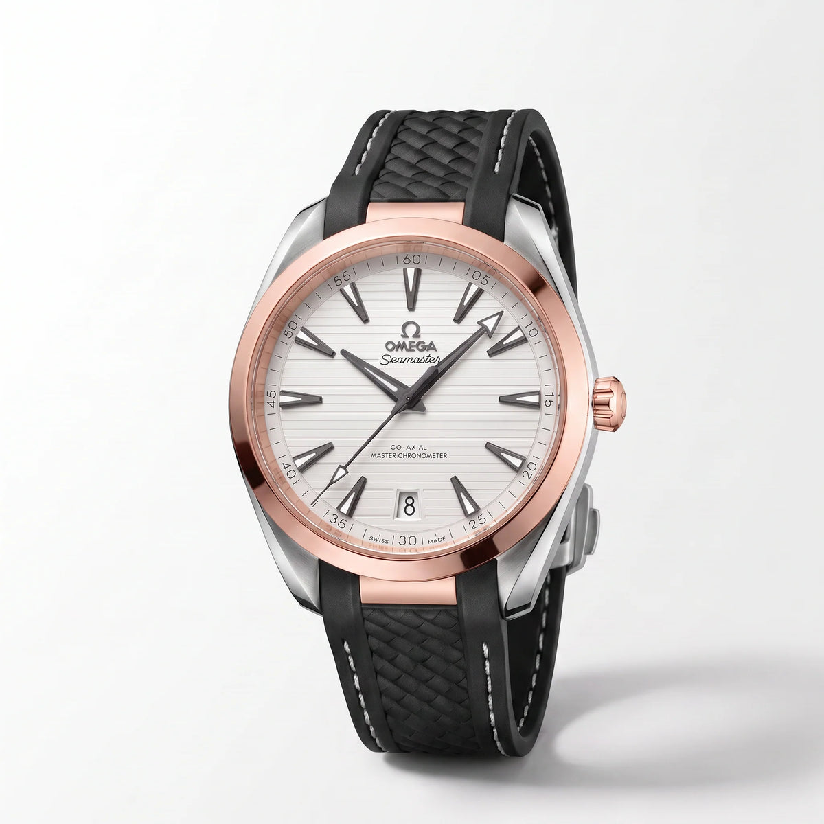 Vandor Seamaster Aqua Terra 150M White Dial Rose Tone Bezel Men's Watch | OM 220.22.41.21.02.001