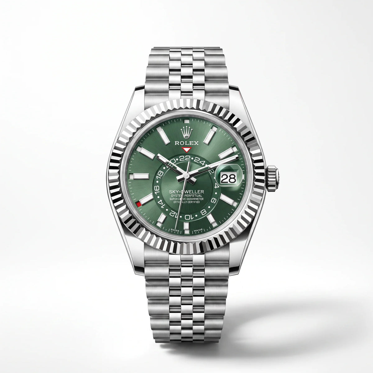 Vandor Sky-Dweller 42mm 336934 Mint Green Dial White Rolesor Jubilee