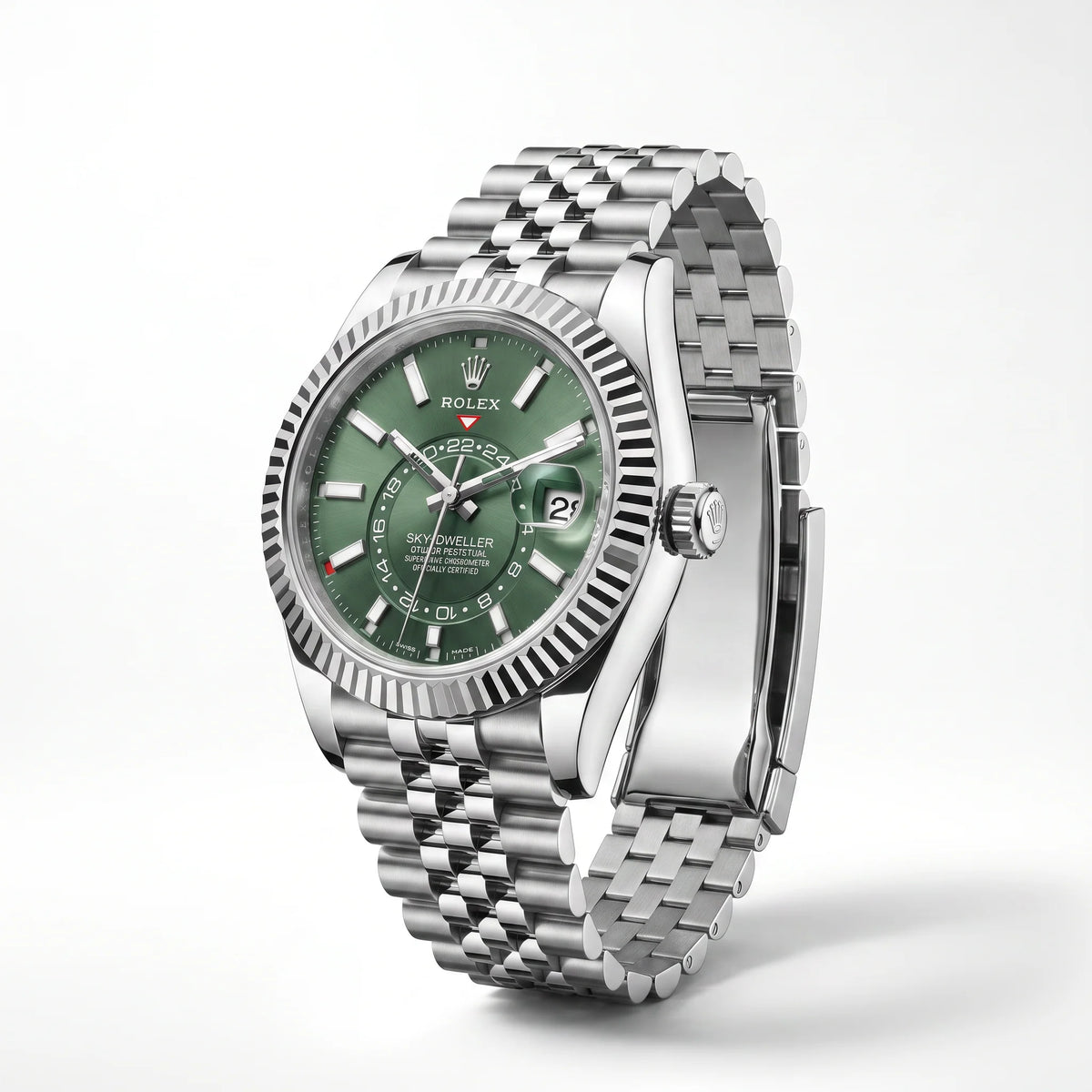 Vandor Sky-Dweller 42mm 336934 Mint Green Dial White Rolesor Jubilee