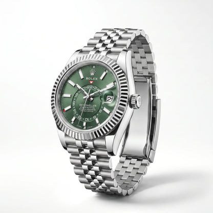 Vandor Sky-Dweller 42mm 336934 Mint Green Dial White Rolesor Jubilee