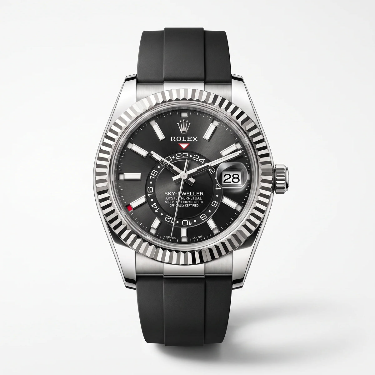 Vandor Sky-Dweller White Gold Black Dial Time And Ring-Command Control Men's Watch | RL 42 336239
