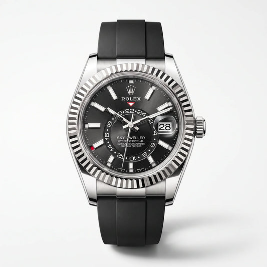 Vandor Sky-Dweller White Gold Black Dial Time And Ring-Command Control Men's Watch | RL 42 336239