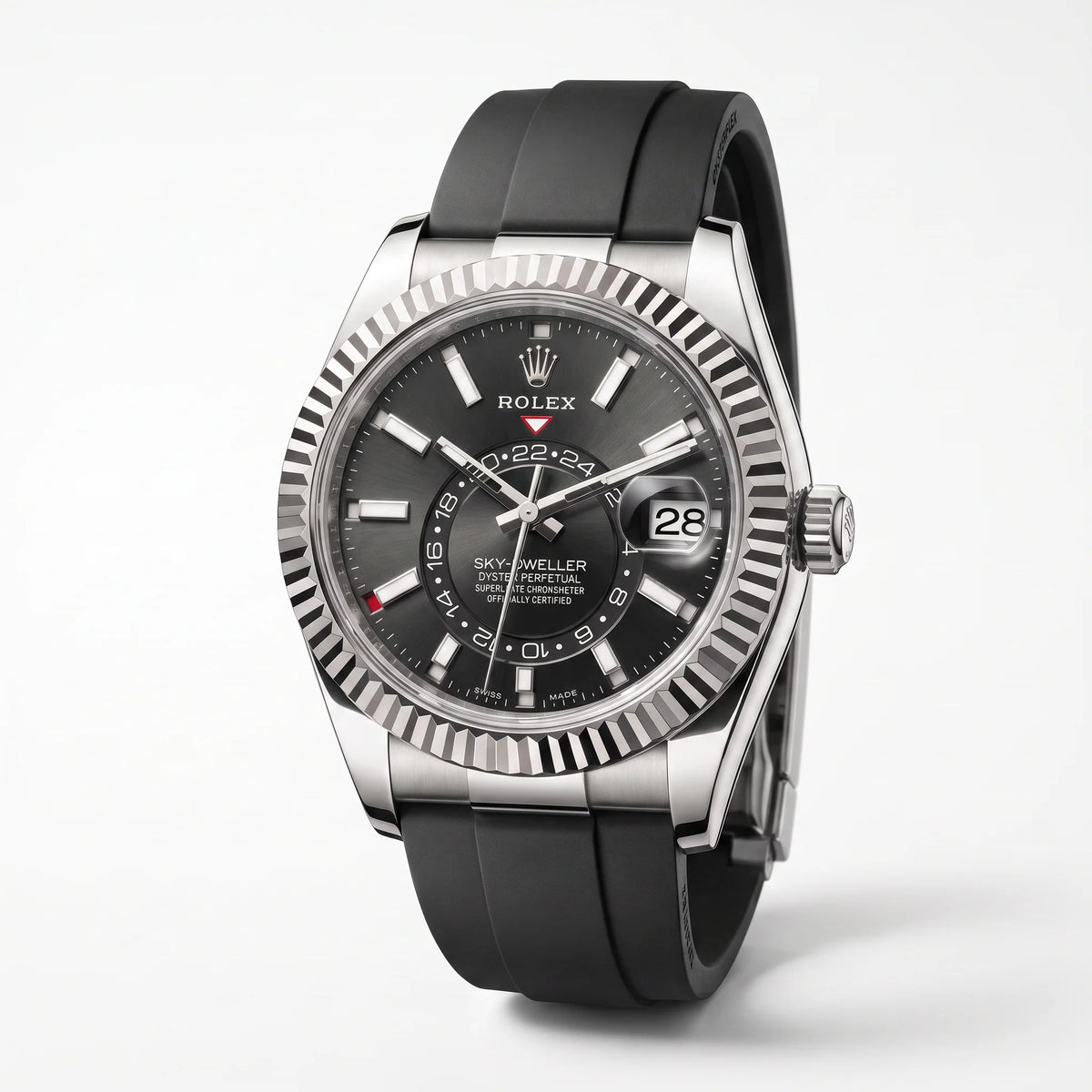 Vandor Sky-Dweller White Gold Black Dial Time And Ring-Command Control Men's Watch | RL 42 336239