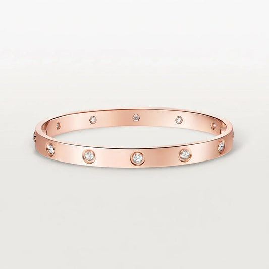 L'amour Amour Bracelet Classic Model Ten Diamonds Rose Gold