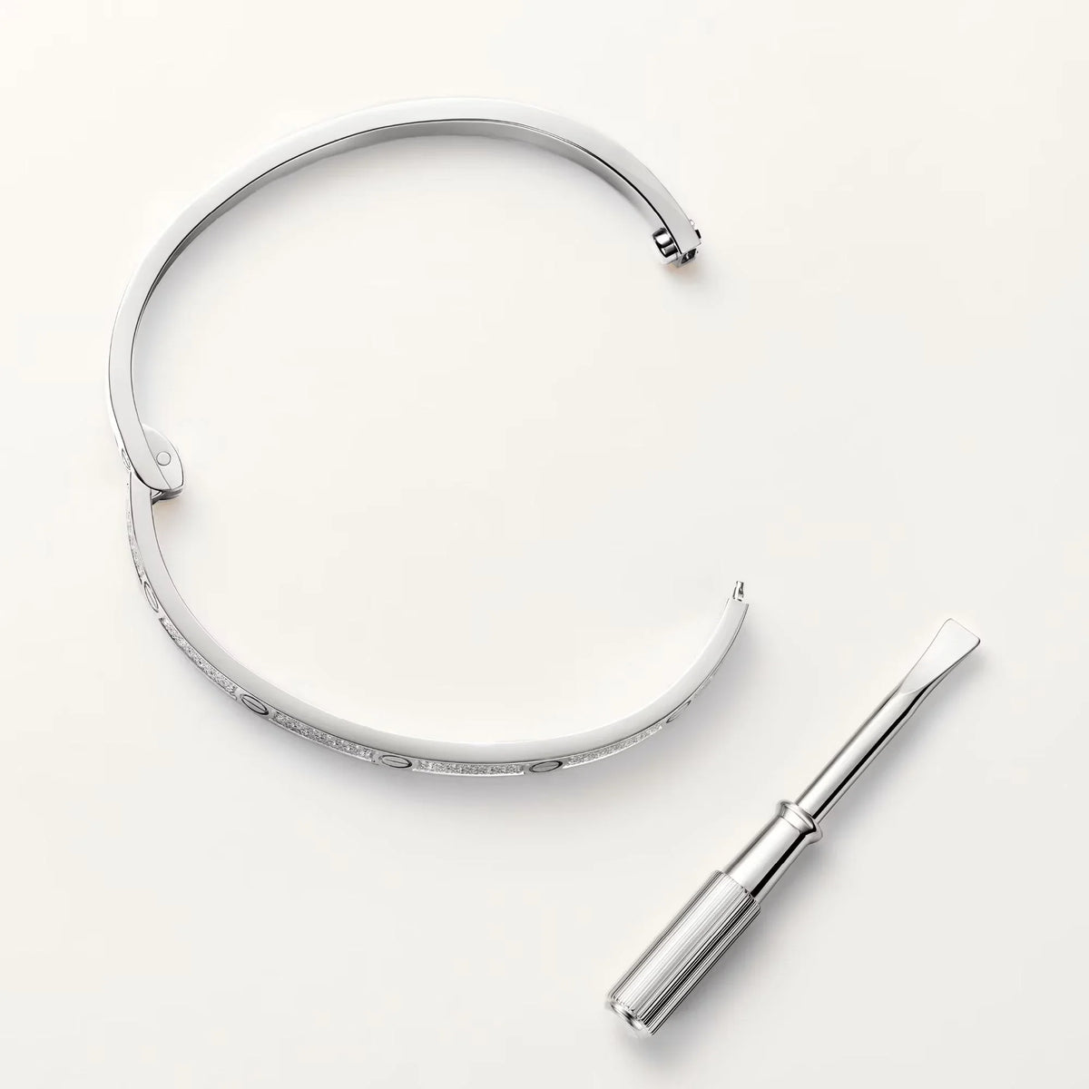 L'amour Amour Bracelet Small Pavé Model White Gold
