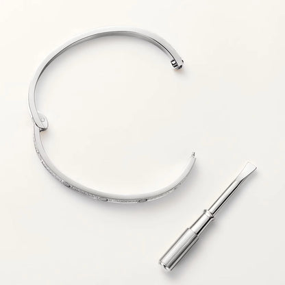 L'amour Amour Bracelet Small Pavé Model White Gold