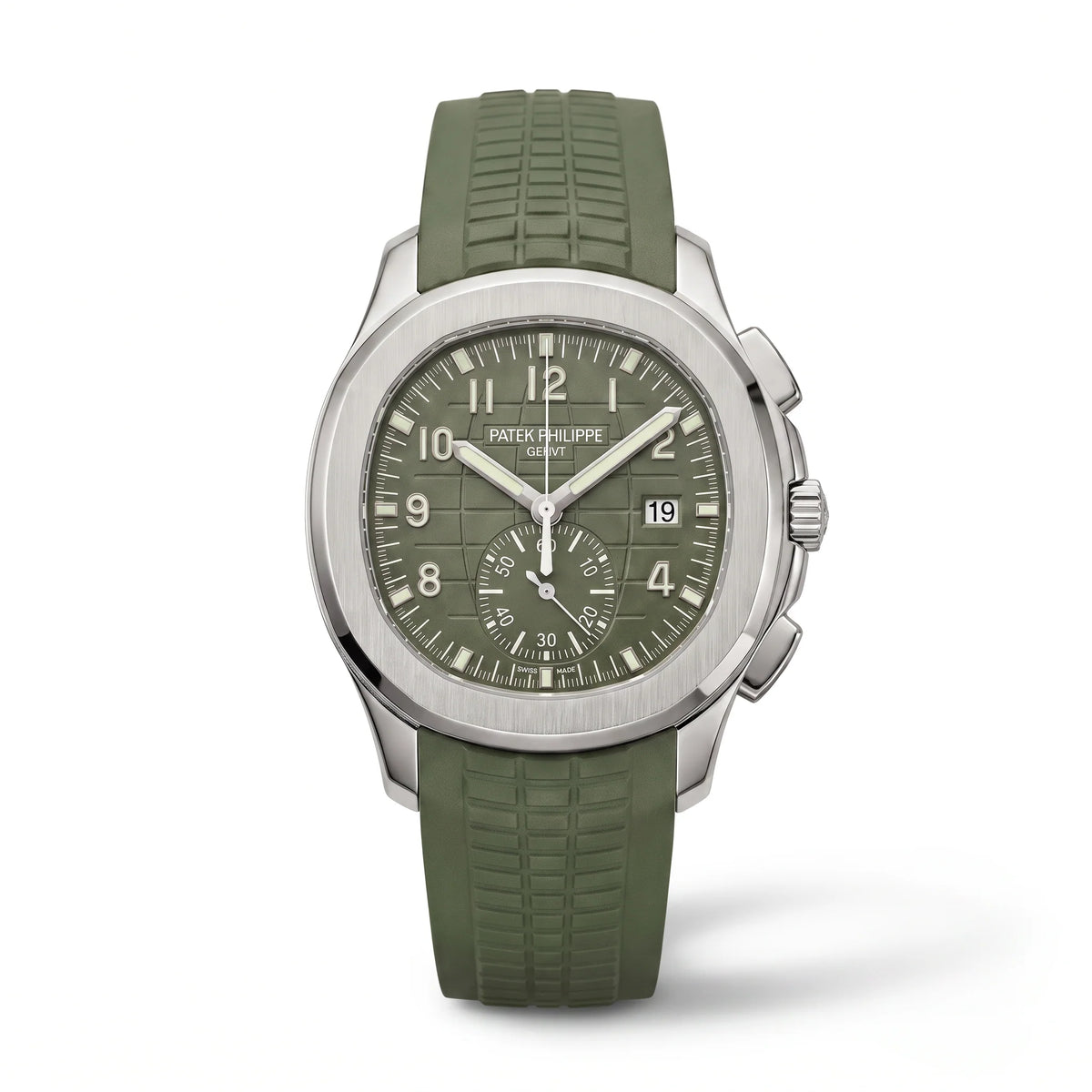 Vandor Aquanaut Chronograph Khaki Green Dial Stainless Steel Men's Watch | PP 5968G-010