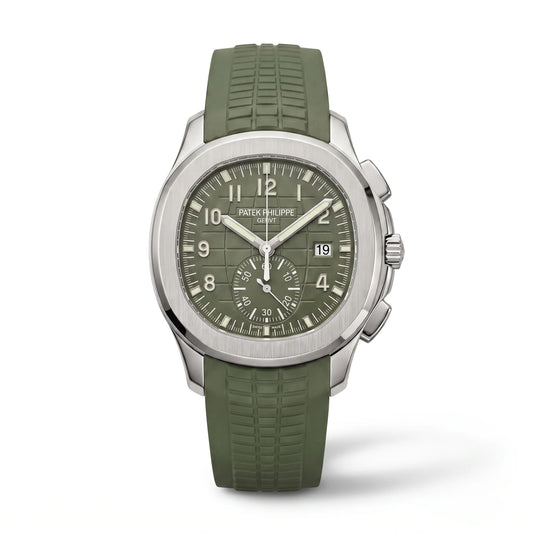 Vandor Aquanaut Chronograph Khaki Green Dial Stainless Steel Men's Watch | PP 5968G-010