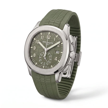 Vandor Aquanaut Chronograph Khaki Green Dial Stainless Steel Men's Watch | PP 5968G-010