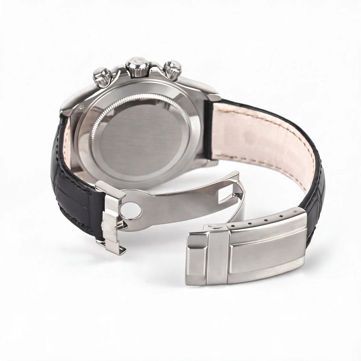 Vandor Cosmograph Daytona 40mm 116519 Black Dial White Gold Leather