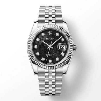 Vandor Datejust 36mm 126234 Black Computer Diamond Dial Jubilee White Rolesor
