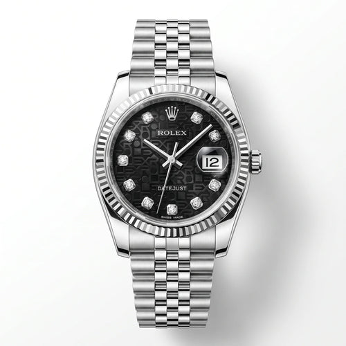 Vandor Datejust 36mm 126234 Black Computer Diamond Dial Jubilee White Rolesor