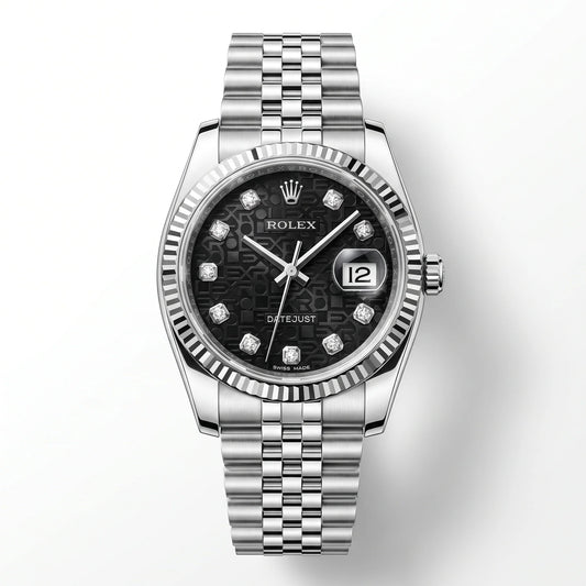 Vandor Datejust 36mm 126234 Black Computer Diamond Dial Jubilee White Rolesor