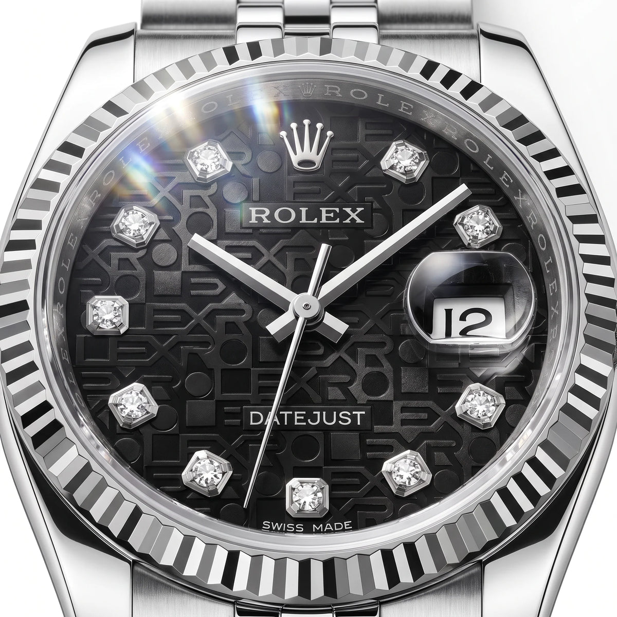 Vandor Datejust 36mm 126234 Black Computer Diamond Dial Jubilee White Rolesor