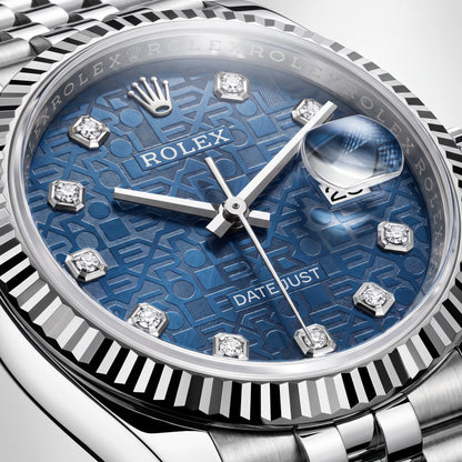 Vandor Datejust 36mm 126234 Blue Computer Diamond Dial Jubilee White Rolesor