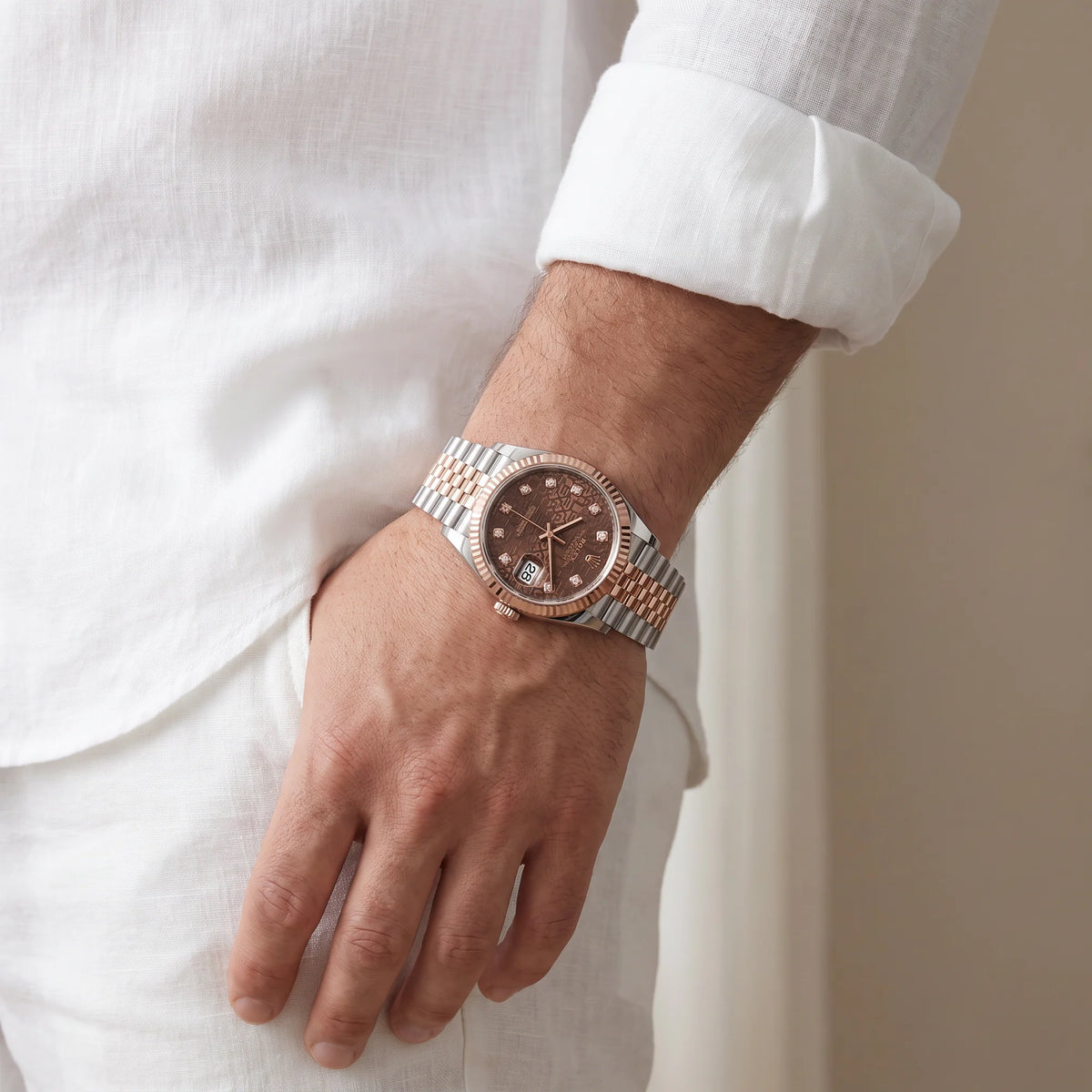 Vandor Datejust 41mm 126331 Chocolate Diamond Dial Jubilee Everose Rolesor