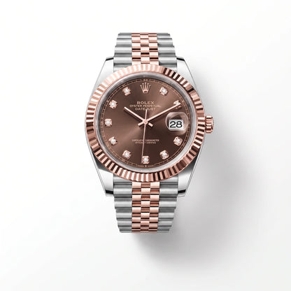 Vandor Datejust Chocolate Diamond Dial Fluted Bezel Two Tone Everose Gold Jubilee Bracelet | RL 41 126331