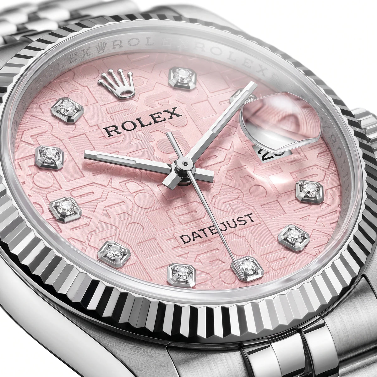 Vandor Datejust 36mm 126234 Pink Computer Diamond Dial Jubilee White Rolesor