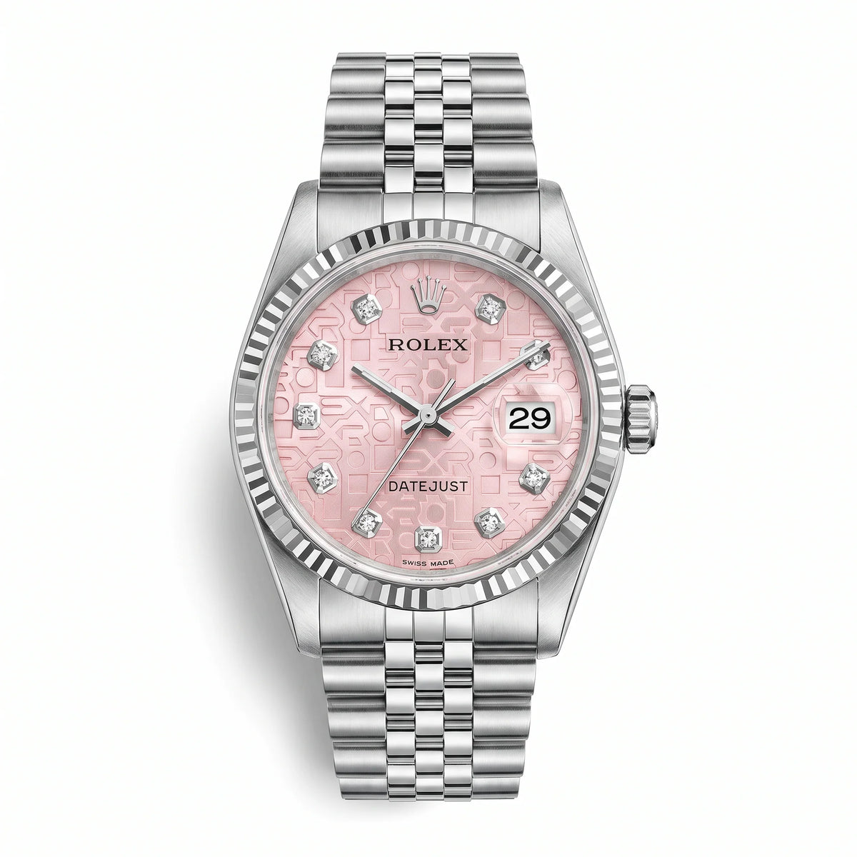 Vandor Datejust 36mm 126234 Pink Computer Diamond Dial Jubilee White Rolesor
