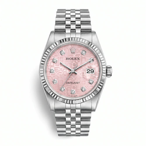Vandor Datejust 36mm 126234 Pink Computer Diamond Dial Jubilee White Rolesor