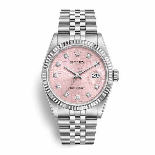 Vandor Datejust 36mm 126234 Pink Computer Diamond Dial Jubilee White Rolesor