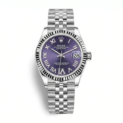 Vandor Datejust Roman Index VI Diamond Aubergine Dial Watch