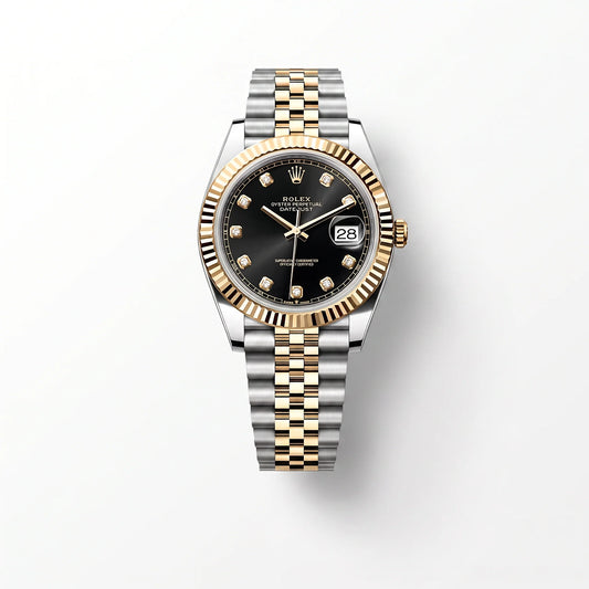 Vandor Datejust 41mm 126333-006 Yellow Gold Black Diamond Dial Jubilee Rolesor