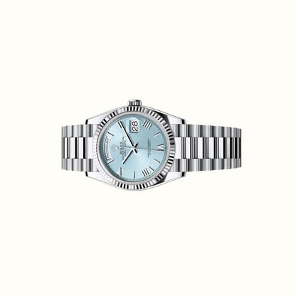 Vandor Day-Date 36mm 128236 Ice Blue Dial