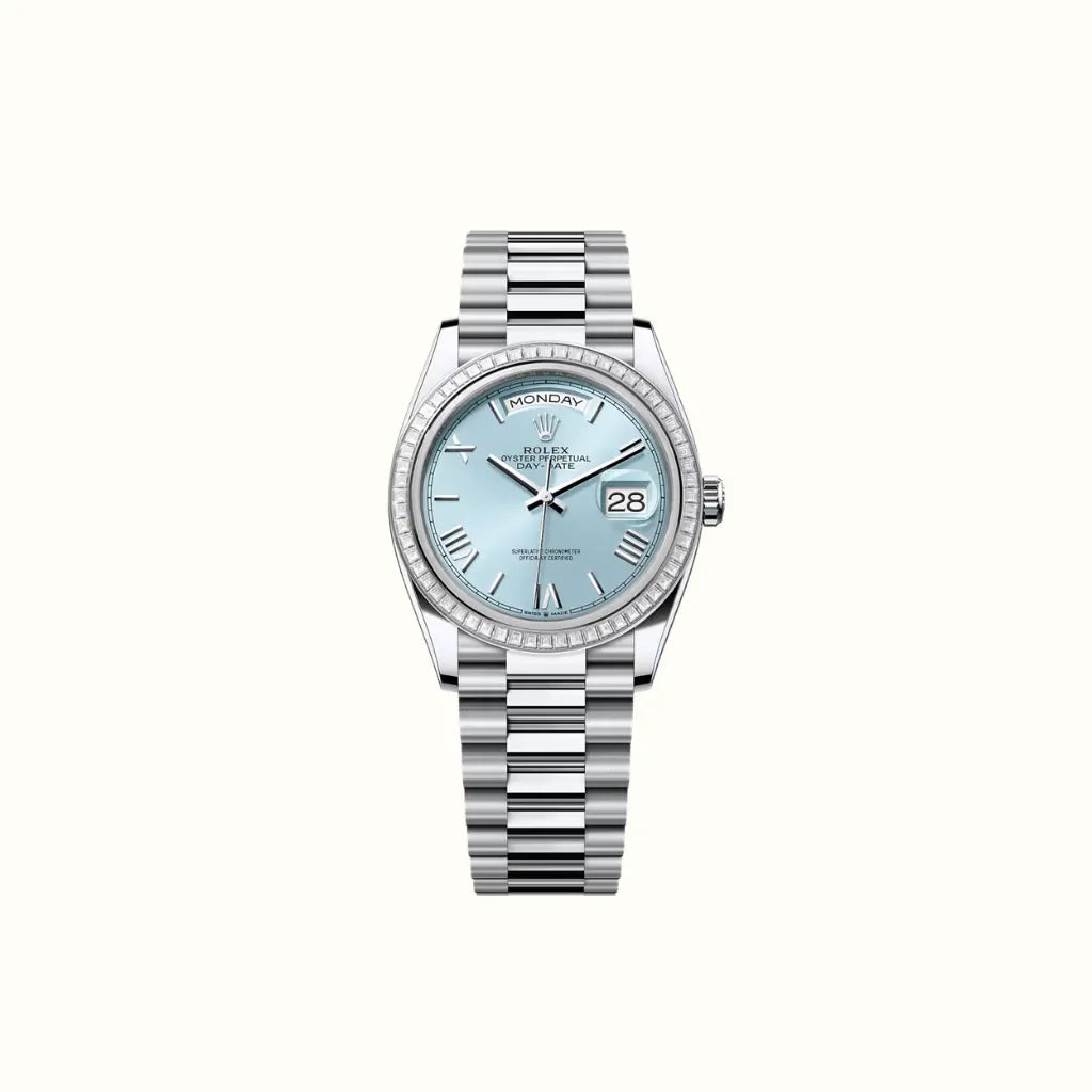 Vandor Day-Date 36mm 128396TBR Ice Blue Dial