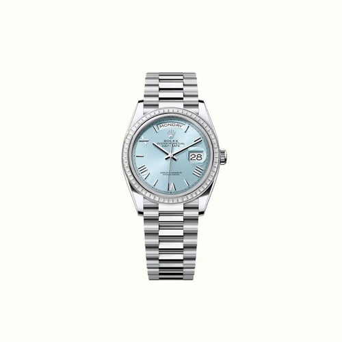 Vandor Day-Date 36mm 128396TBR Ice Blue Dial