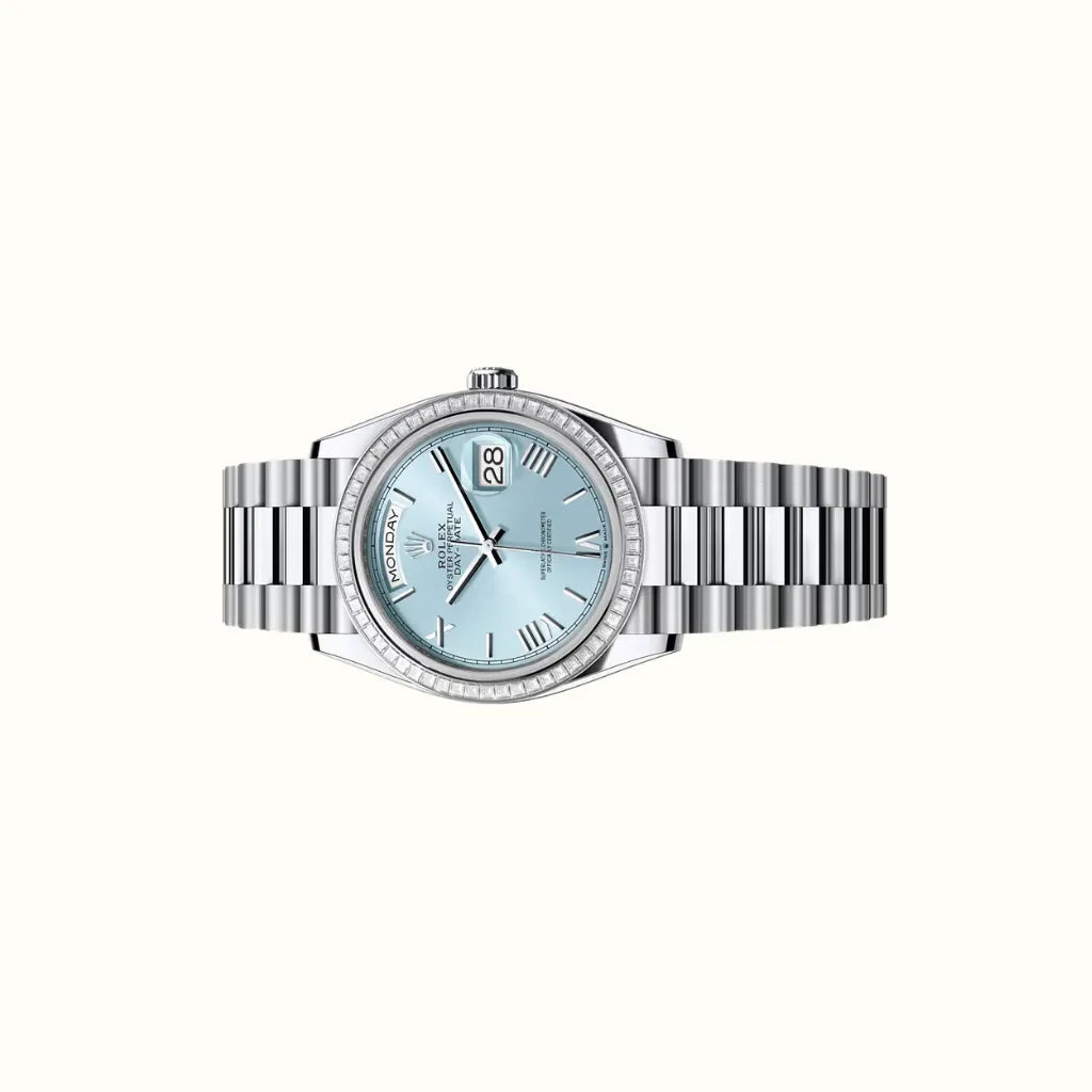 Vandor Day-Date 36mm 128396TBR Ice Blue Dial
