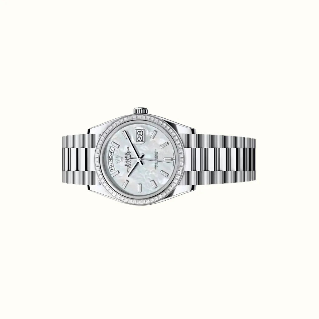 Vandor Day-Date 36mm 128396TBR Pearlescent White Dial