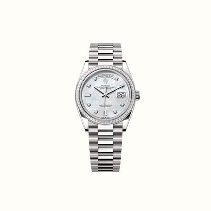 Vandor Day-Date 36mm 128399TBR Pearlescent White Dial